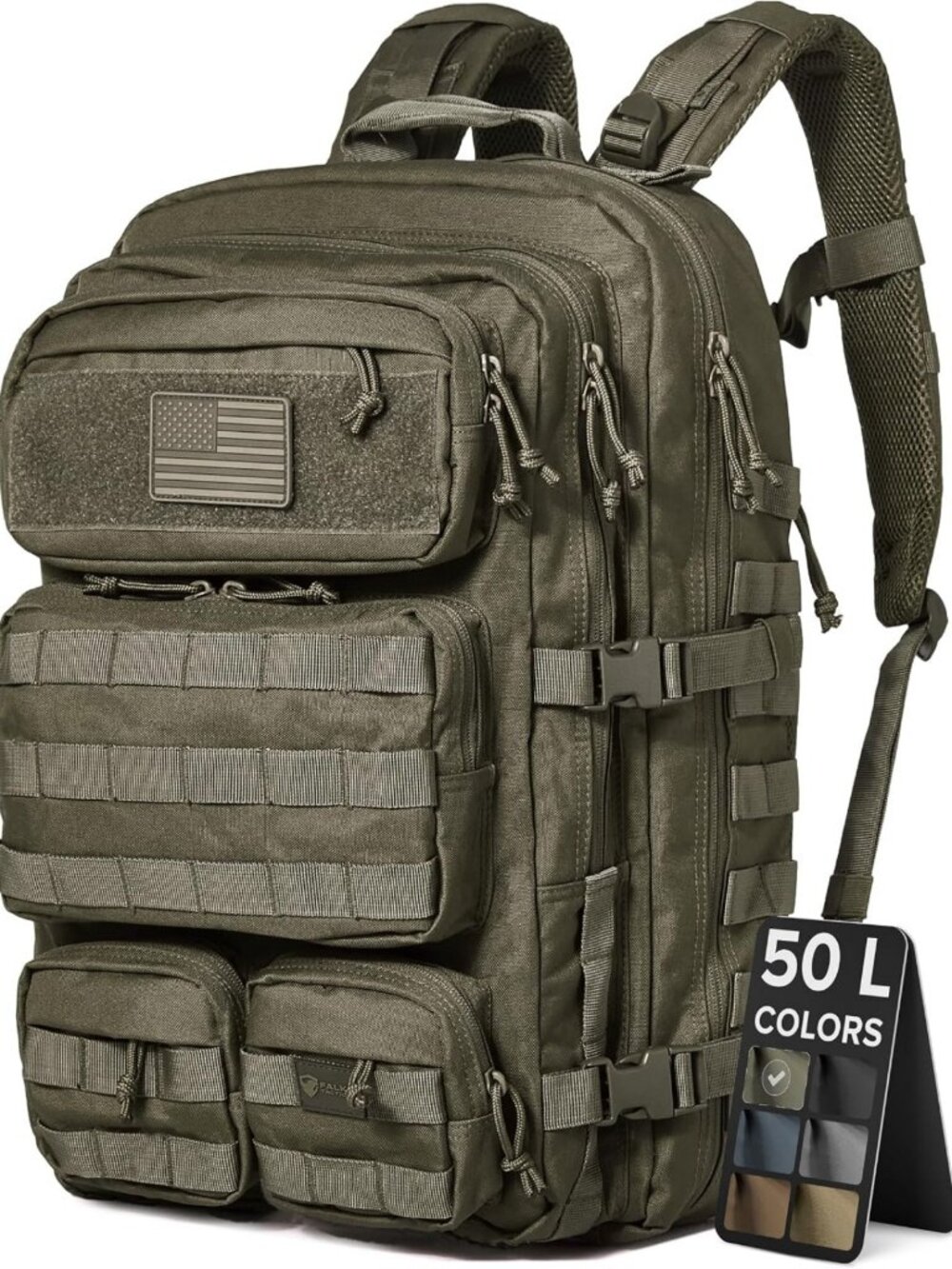 50L Military Molle Rucksack - Durable Unisex Bugout Backpack for Outdoor